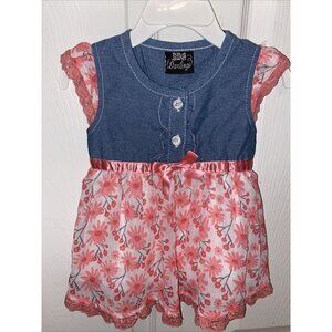 t baby girls DDG DARLINGS casual cap sleeve floral buttons dress 18M